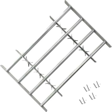 Window grilles 700-1050 mm Galvanized Steel Silver vidaXL