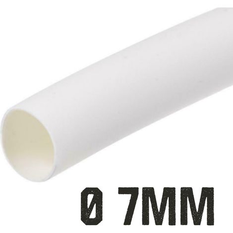 1 Metro Tubo Guaina Termorestringente Diametro 7mm Colore Bianco (1/2)