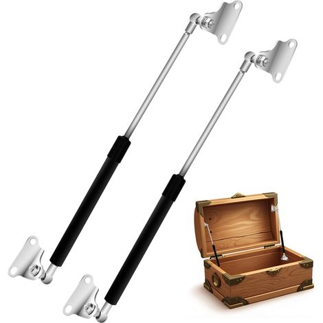 380 mm 200N/20 kg Hydraulic Gas Spring, Type L Gas Strut, with Mounting Kit, 2 Pieces for Storage Box, Lid, Cabinet, Camping - Car Support (1/5)