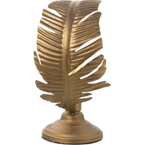Lampe feuille en métal doré 36 cm (1/3)