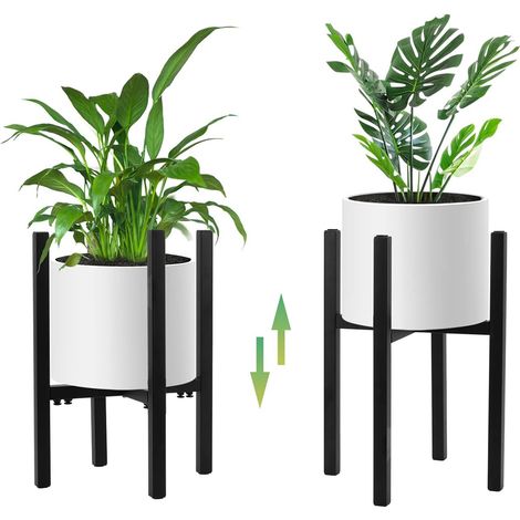 Metal Plant Stand in Simple Style Suitable for Indoor and Outdoor Garden Balcony with Adjustable Width 1pcs(Except for Plants and Flower Pots)