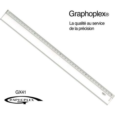 Graphoplex - Règle transparente 1 biseau + bosselage 40 cm