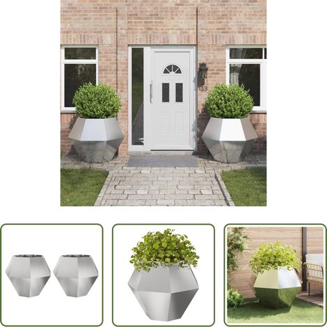 Edelstahl - Pflanzkübel 2 pcs Silber 100 x 100 x 80 cm Edelstahl (1/5)
