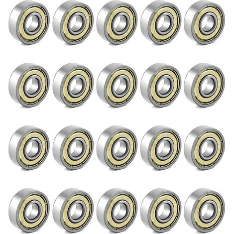 20 pièces 608zz roulements à Billes, pour Planches à roulettes, Scooters, Patins à Roues alignées, 8 mm x 22 mm x 7 mm (1/5)
