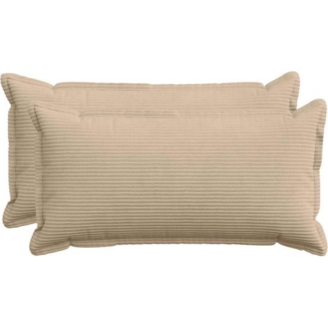 Housse de coussin 2 pc HOUTEN Taupe 40 x 80 cm velours côtelé vidaXL
