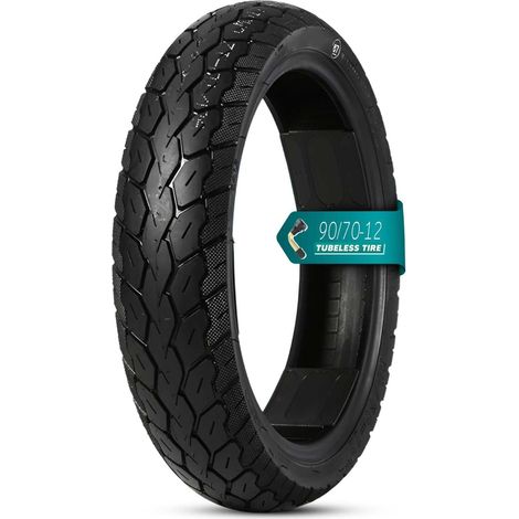 Motorcycle Tyre 90/70-12 4P.R. 250 KPA Maximum load: 128 kg Tubeless 90 70 12(1pc) (1/4)