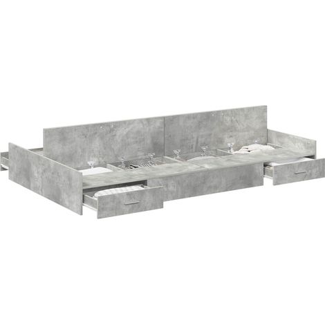 Maison Exclusive - Aufbewahrungsbettgestell Beton Grau 120 x 200