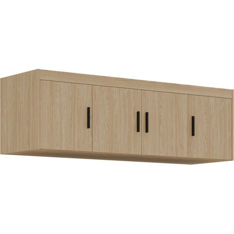 AX LIVING Groß Schrankaufsatz Geölte Eiche Storicos 4T 176,3 x 55,5 x 53 cm