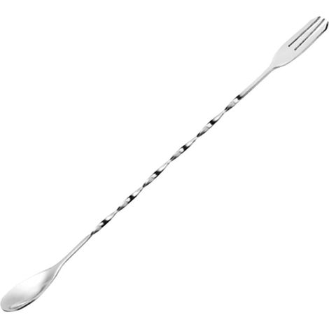 Cuillère mélangeur en acier inoxydable 304 de qualité supérieure - Design à double extrémité - Avant lisse et poli - Pour café, cocktail, dessert, barman, cuillère pour café et crème glacée (1/5)