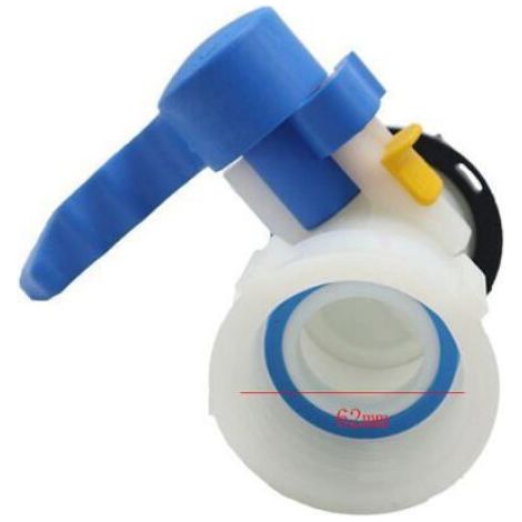 Vanne pour cuve IBC 1000 litres 2" / 62 mm Vanne papillon intégrée en plastique DN50 (62 mm) (1/3)