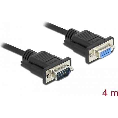 Delock Cable serie RS-232 Sub-D9 macho a hembra 4 m
