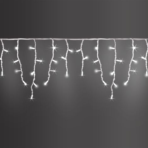 Luccika stalattiti tenda a pioggia 3x0,5 metri con 114 luci di Natale a Maxi Led Bianco Ghiaccio con flash Bianco Ghiaccio per esterno e interno Bianco Freddo 3x0.50 metri - 114 Maxiled (1/5)