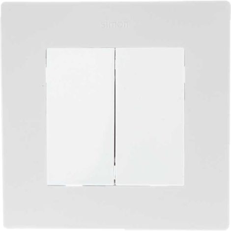 Interrupteur double va-et-vient 10A griffes connexion rapide blanc + plaque 1 poste S rie 24 Harmonie SIMON (1/3)