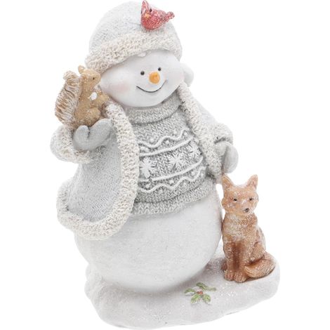 Bonhomme de Figurine de Noël Décoration de Bureau Statue Résine Fête Objet pour Intérieur Extérieur (1/5)