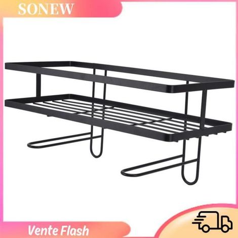 Étagère De Toilette - Fer - Pour Réservoir De WC - 34 X 15 X 7 Cm - Noir - 1 Pièce (1/5)
