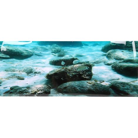 Autocollant adhésif en PVC pour fond marin, motif de roche, affiche de fond d'aquarium, décoration d'aquarium, 61x30cm (1/5)