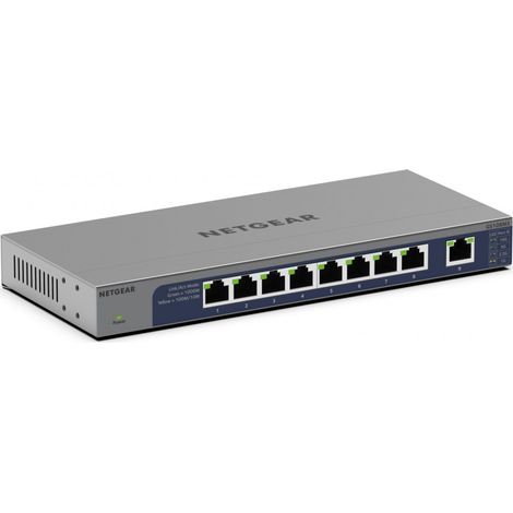 NETGEAR (GS108MX) Switch10GB Ethernet, Ports 10G Multi-Gigabit , 1 Ports SFP+ Multi Gig, Protection Prosafe, Garantie à Vie Parfait pour Les PME et TPE, Position Bureau ou Rackable (GS108MX-100EUS)