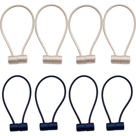 RGE Embrase Rideaux aimanté Cravate de Rideau Noeud de Rideau Embrasse à Rideaux Décoration de Corde de Rideau Magnétique Rideau Clips Fixer Les Rideaux pour la décoration de 4 pièce (1/4)