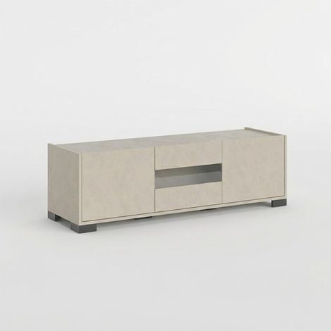 Moderner TV-Schrank 3 Türen 130x40x40 für Wohnzimmer Riflesso - Beige
