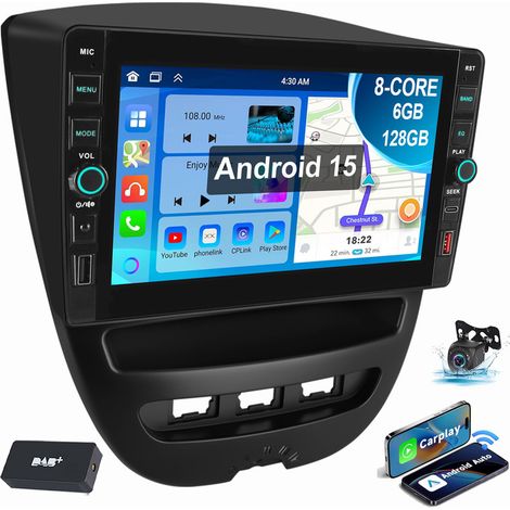 6 + 128G pour Peugeot 107 citroën C1 Toyota Aygo 2005-2014 Carplay GPS WiFi 6+128G DAB CAM (1/5)