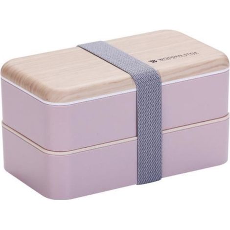 LUNCH BOX - BOITE A REPAS Bento Box Fuite Double Couches 3 couleurs Conteneur à déjeuner empilable pour le travail style-Pink 3