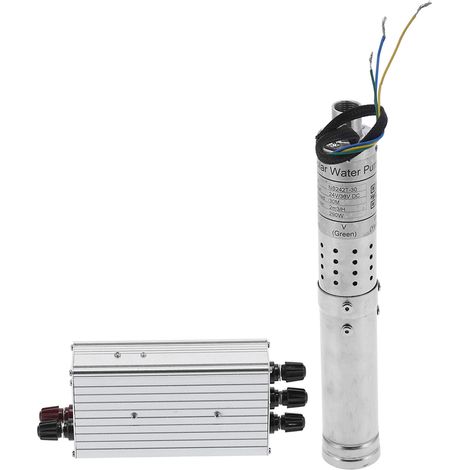 Pompe à eau immergée solaire 24V DC sans balais avec contrôleur MPPT NS242T-40, débit 40L/min, pour puits et irrigation (1/5)