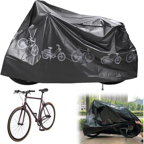 Housse de vélo imperméable, 200 x 110 cm, housse de protection épaisse pour vélo de garage, VTT, vélo électrique et vélo de route. (1/5)