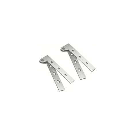 Set aus 2 verdeckten Schwenkscharnieren aus Edelstahl. 360°-Drehung. 10 cm versetztes Klingenscharnier. – Crezuo