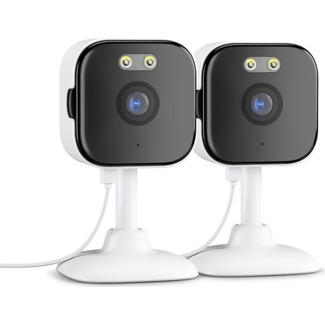 Camera Surveillance WiFi,2K Camera Interieur,Caméras de Surveillance 2.4G,Vision Nocturne Couleur, Sirène,Détection Humaine,Audio Bidirectionnel,2P (1/5)