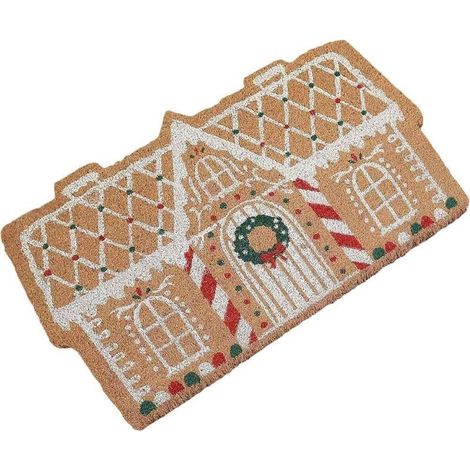 40x60cm Tapis De Bienvenue De Noël, Paillasson D'extérieur pour Maison en Pain D'épice Décoration De Porche, Accessoire Photo, Décoration Cadeau (1/5)