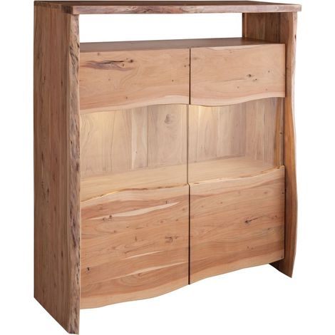 Highboard Akazie 131x45x147 natur lackiert PURE ACACIA 105
