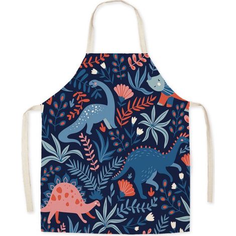 Grembiule in lino con stampa a cartoni animati, ideale per la cucina e la casa. Grembiule resistente e di alta qualità. Un capo d'abbigliamento da lavoro elegante per la cucina e la casa. (1/5)