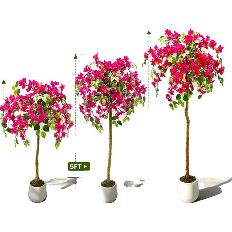 Buganvilla artificial, material duradero, aspecto realista, rosa roja, 150 cm. (1/2)
