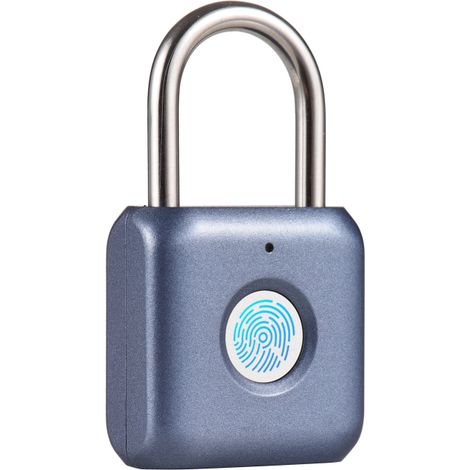 Candado de huella dactilar recargable por mini USB, con capacidad para 20 huellas, resistente al agua IPX2, antirrobo, para puertas, bicicletas, equipaje, mochilas y armarios.