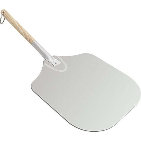 Pelle à pizza, pelle à pizza en aluminium, pelle à pizza, pelle à pizza avec une grande surface, manche en bois pratique, facile à ranger, pratique à utiliser, convient aux grills et fours 6