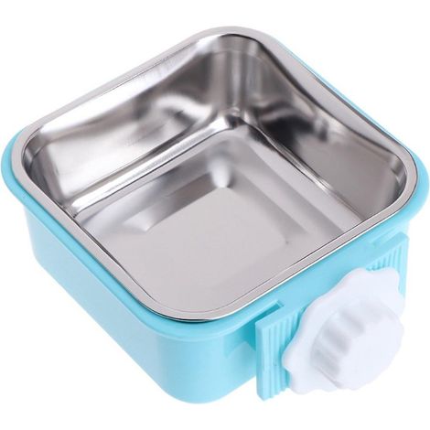 Filiyano-Gamelle pour chien, amovible et suspendue en acier inoxydable, pour nourriture et eau, gamelle pour cage d'animal de compagnie - Bleu S (1/5)