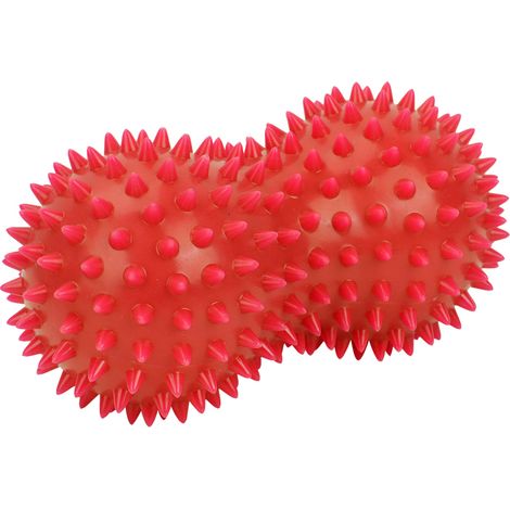 Balle de massage picots arachide PVC pour dos et pieds - Fitness et relaxation musculaire (rouge) (1/5)