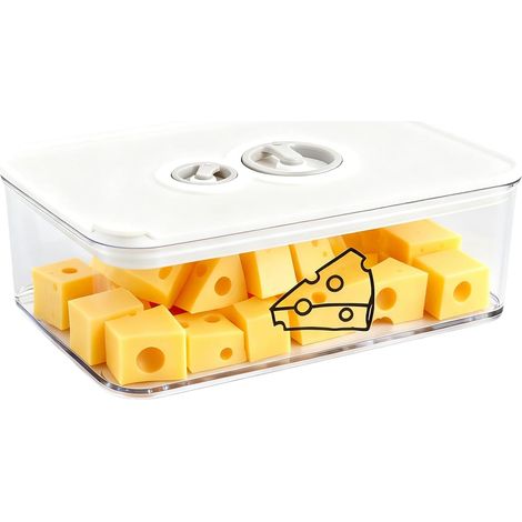 1 Boîte Fromage Frigo 1250ml, Couvercle Hermétique, Indicateur Date, PP Sans BPA, Pour Réfrigérateur (1/5)
