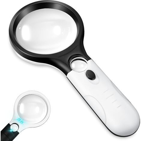 Loupe Lumineuse 3 LED 10X-30X Double Lentille - Portable Lecture Personnes Âgées (1/5)