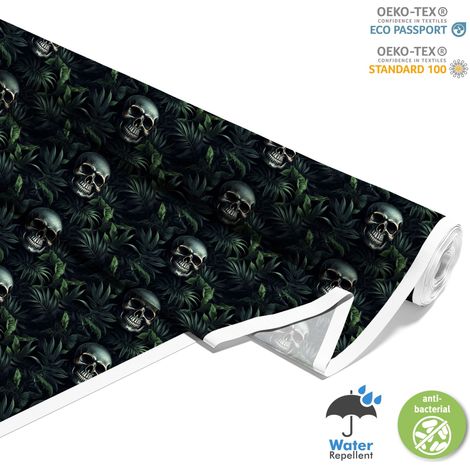 OUTDOOR DEKOSTOFFE OXFORD - Motiv der Schädel I DX4292