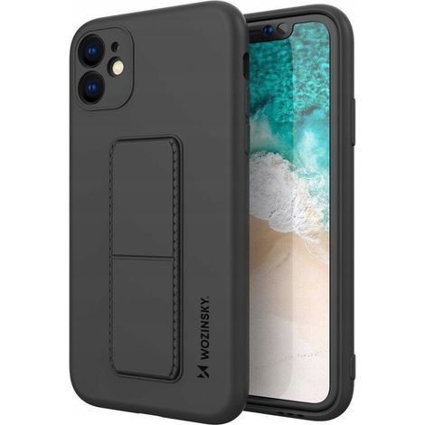 Custodia Wozinsky Kickstand in silicone con supporto per Samsung Galaxy A11 / M11, colore nero (1/5)
