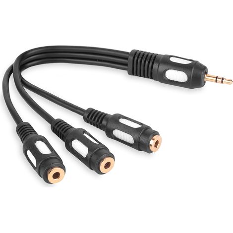 Adaptador de conector jack estéreo de 3,5 mm - 3 conectores jack estéreo de 3,5 mm vitalco (A2) (1/5)