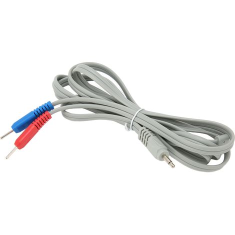 Câble d'électrode pour appareil de massage TENS avec prise à 2 broches et connecteurs à broches. (1/5)