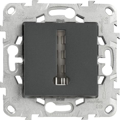 Prise téléphone en T simple - anthracite - Unica - Schneider (1/3)