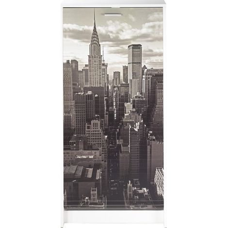 Meuble à chaussures blanc rideau New York 21 paires Shoot 58cm (1/4)