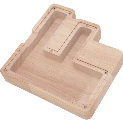 Holz-Buchstaben-Spardose für Kinder, großes Fassungsvermögen, Buchstabe F, transparent, Heimdekoration (1/5)