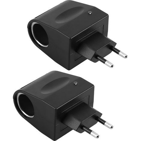 2 x 12 V 500 MA Presa Accendisigari Auto Adattatore di Alimentazione da Muro Convertitore di Corrente da 90 V-240 V AC a DC per GPS, Purificatore d'Aria Mini Raffreddatore Box (1/4)