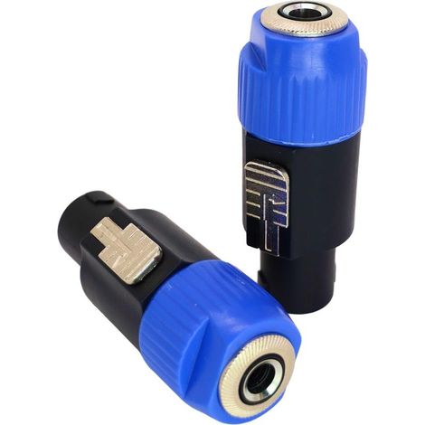 Lot de 2 cables adaptateurs Speakon vers TS 6,35 mm NL4FC male vers mono femelle 6,35 mm pour connecter un amplificateur, une table de mixage, un équipement DJ vers un cable Speakon audio 4 (1/5)