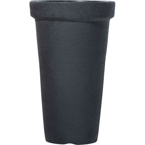 Pot de fleurs XXL 42L 63x40cm rond – Résistant au gel et aux UV – Insert avec trous de drainage – Pour terrasse et jardin – Anthracite – Prosperplast