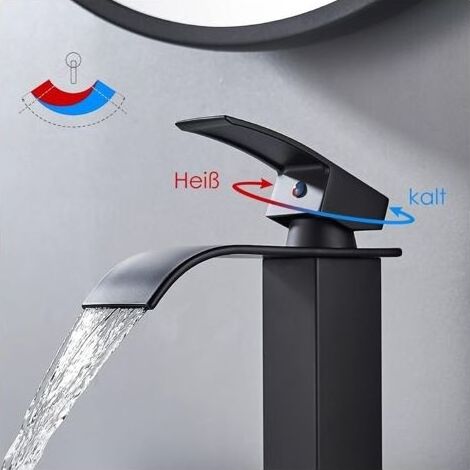 Robinet cascade pour salle de bain Noir (1/5)